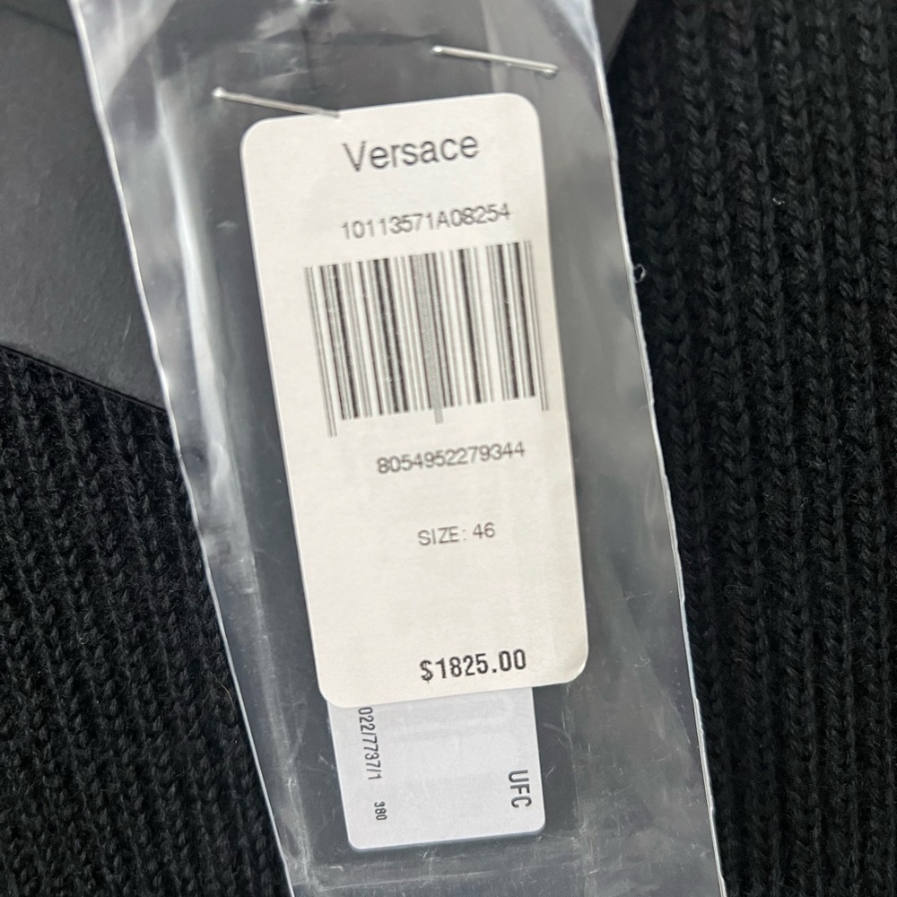 VERSACE New Black Cardigan Sweater - Picture 6 of 9